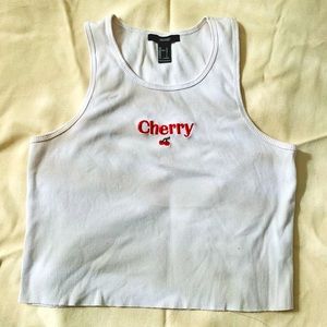 Cherry crop tank top